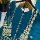 Teal Fendi Silk Sequin Sharara Set