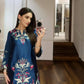 Teal French Crepe Embroidery Kurta Set