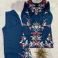Teal French Crepe Embroidery Kurta Set