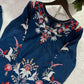 Teal French Crepe Embroidery Kurta Set