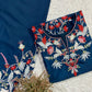 Teal French Crepe Embroidery Kurta Set