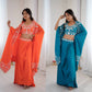 Teal French Crepe Western Dhoti Set for Festive and Party Wear