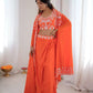 Teal French Crepe Western Dhoti Set for Festive and Party Wear