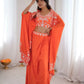 Teal French Crepe Western Dhoti Set for Festive and Party Wear