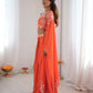 Teal French Crepe Western Dhoti Set for Festive and Party Wear