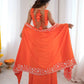 Teal French Crepe Western Dhoti Set for Festive and Party Wear