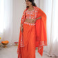 Teal French Crepe Western Dhoti Set for Festive and Party Wear