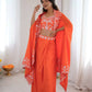 Teal French Crepe Western Dhoti Set for Festive and Party Wear