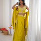 Teal French Crepe Western Dhoti Set for Festive and Party Wear