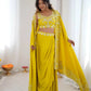 Teal French Crepe Western Dhoti Set for Festive and Party Wear