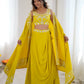 Teal French Crepe Western Dhoti Set for Festive and Party Wear