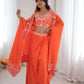 Teal French Crepe Western Dhoti Set for Festive and Party Wear