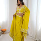 Teal French Crepe Western Dhoti Set for Festive and Party Wear