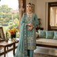 Teal Georgette Kurta Pant Set with Dupatta
