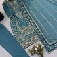 Teal Georgette Kurta Pant Set with Dupatta
