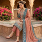 Teal Georgette Kurta Pant Set with Dupatta