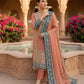 Teal Georgette Kurta Pant Set with Dupatta