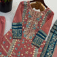 Teal Georgette Kurta Pant Set with Dupatta