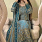 Teal Georgette Kurta Pant Set with Dupatta