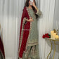 Teal Georgette Kurta Pant Set with Dupatta