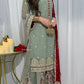 Teal Georgette Kurta Pant Set with Dupatta