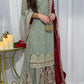 Teal Georgette Kurta Pant Set with Dupatta