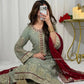 Teal Georgette Kurta Pant Set with Dupatta