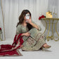 Teal Georgette Kurta Pant Set with Dupatta