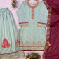 Teal Georgette Kurta Pant Set with Dupatta