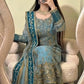 Teal Georgette Kurta Pant Set with Dupatta
