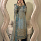Teal Georgette Kurta Pant Set with Dupatta