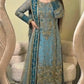 Teal Georgette Kurta Pant Set with Dupatta