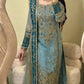 Teal Georgette Kurta Pant Set with Dupatta