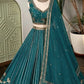Teal Georgette Lehenga with Zari Sequin Work