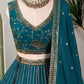 Teal Georgette Lehenga with Zari Sequin Work