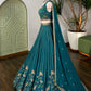 Teal Georgette Lehenga with Zari Sequin Work