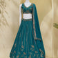 Teal Georgette Lehenga with Zari Sequin Work