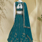 Teal Georgette Lehenga with Zari Sequin Work