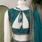 Teal Georgette Lehenga with Zari Sequin Work