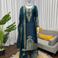 Teal JMC Silk Embroidered Palazzo Suit Set for Festive and Wedding Wear