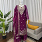 Teal JMC Silk Embroidered Palazzo Suit Set for Festive and Wedding Wear