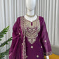 Teal JMC Silk Embroidered Palazzo Suit Set for Festive and Wedding Wear