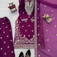 Teal JMC Silk Embroidered Palazzo Suit Set for Festive and Wedding Wear