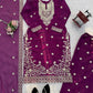 Teal JMC Silk Embroidered Palazzo Suit Set for Festive and Wedding Wear