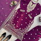 Teal JMC Silk Embroidered Palazzo Suit Set for Festive and Wedding Wear