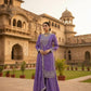 Teal JMC Silk Embroidered Palazzo Suit Set for Festive and Wedding Wear