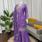 Teal JMC Silk Embroidered Palazzo Suit Set for Festive and Wedding Wear
