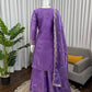 Teal JMC Silk Embroidered Palazzo Suit Set for Festive and Wedding Wear
