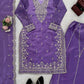 Teal JMC Silk Embroidered Palazzo Suit Set for Festive and Wedding Wear
