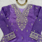 Teal JMC Silk Embroidered Palazzo Suit Set for Festive and Wedding Wear